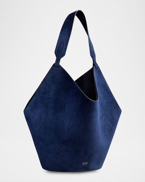 Lotus Medium Calfskin Suede Tote Bag