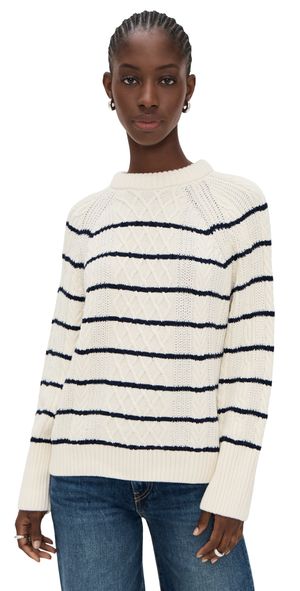 La Ligne Angus Sweater Cream/Navy S