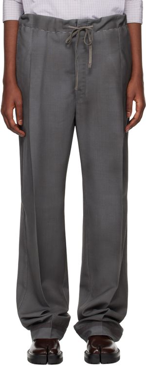 Maison Margiela Pantalon taupe en mohair et laine