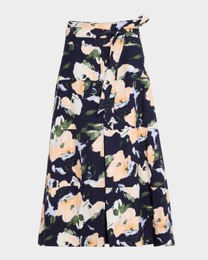 Hudson Floral A-Line Midi Skirt