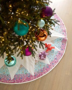 Hand-Beaded Enchanted Christmas Tree Skirt, 64"