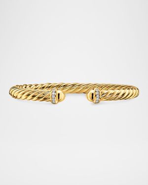 Cablespira Flex Bracelet with Diamonds in 18K Gold, 6mm