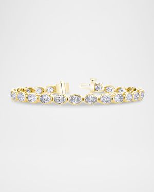 x Danielle Klein 18K Gold East-West Bezel-Set Oval Diamond Bracelet, 7"L, 10.00tcw