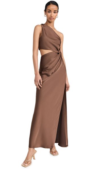 MISHA Kristin Dress Umber Brown S