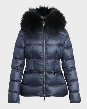 Boed Hooded Shearling-Trimmed Short Down Jacket