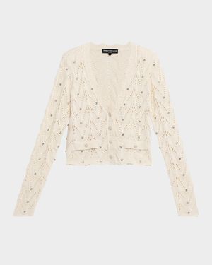 Blake Embellished Pointelle Cardigan