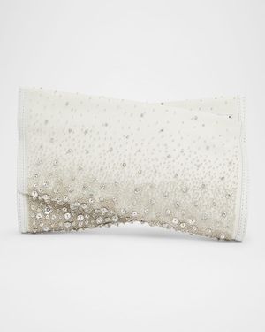 Loubitwist Small Embellished Satin Clutch Bag