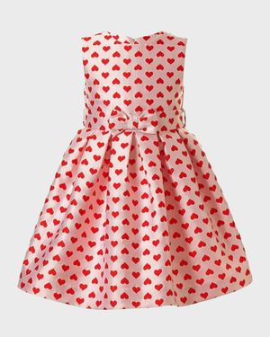 Girl's Heart Damask Dress, Size 2-14