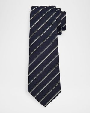 Men's Double Fine-Stripe Silk Tie