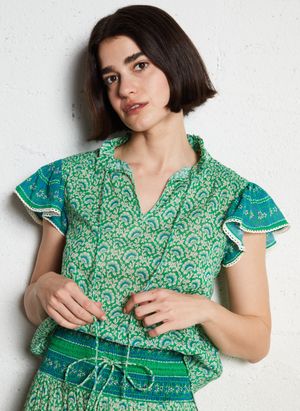 M.a.b.e - Top sans manches imprimé - Taille L - Vert