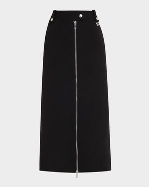 Bonded Crepe Midi Skirt