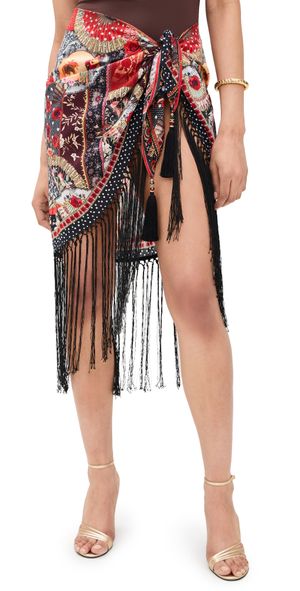 Camilla Mini Sarong with Long Fringe Trim Daughters Of Duende L/XL