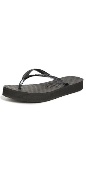 Havaianas Slim Flatform Flip Flops Black 9/10