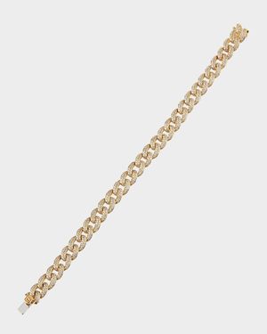 14k Tri-Tone Diamond Pave Small Link Bracelet