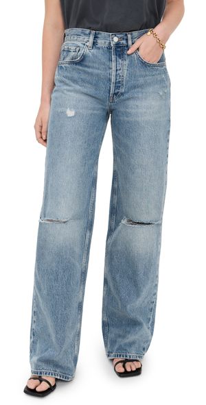 ANINE BING Hugh Jeans Washed Blue 32