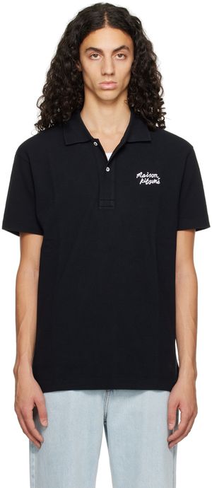 Maison Kitsuné Black Handwriting Polo