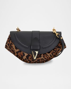 Virtus Medium Leather & Calf Hair Shoulder Bag