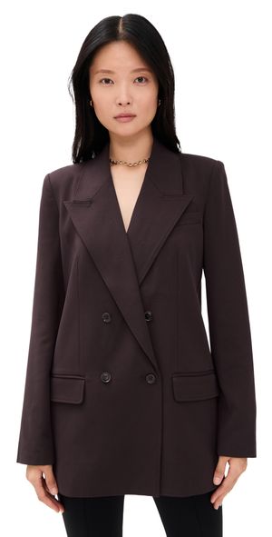 Good American Essential Suiting Oversized Double Breasted Blazer Dark Chocolate 2XL