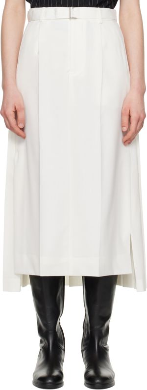sacai Off-White Suiting Midi Skirt