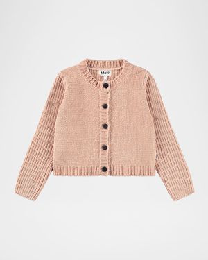 Girl's Gilah Chenille Cardigan Sweater, Size 7-12
