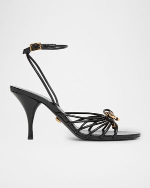 85mm Opera Bow Leather Sandals