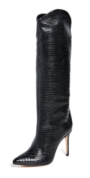 Schutz Maryana Croc Tall Boots Black 7.5