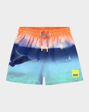 Niko Printed Swim Shorts, Size 2-10
