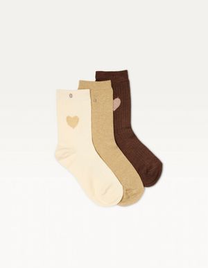 Odaje Ex. M.moustache - Pack de 3 chaussettes - Taille Unique - Marron