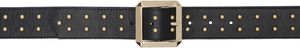 Ernest W. Baker Black Studded Large Buckle Belt