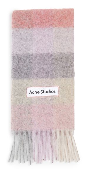 Acne Studios Checked Scarf Fuchsia/Lilac/Pink One Size