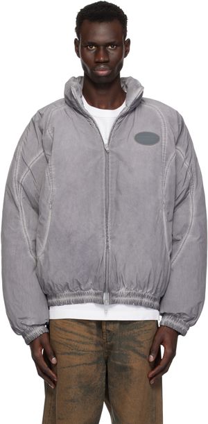 Alexander Wang Gray Padded Down Track Jacket