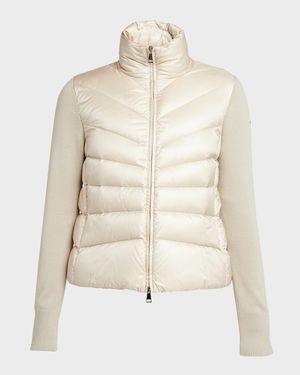 Lightweight Wool Puffer Cardigan