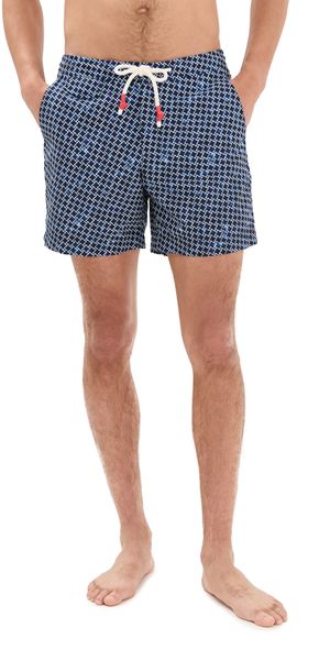 Orlebar Brown Standard High Low Geo Swim Shorts 6 Night Iris 38