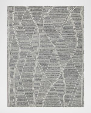 Tangiers Hand-Tufted Gray/Ivory Rug, 6' x 9'