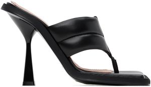 ANDREĀDAMO Black Padded Sandals