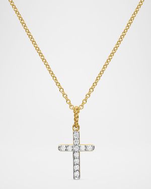 Cable Collectibles Cross Necklace with Diamonds in Gold on Chain
