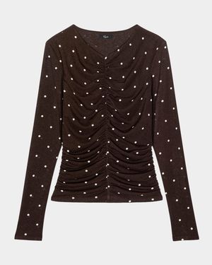 Georgina Ruched Long-Sleeve Top