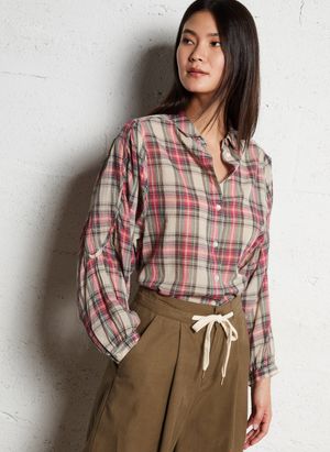 Leon & Harper - Chemise droite à carreaux - Taille L - Rose