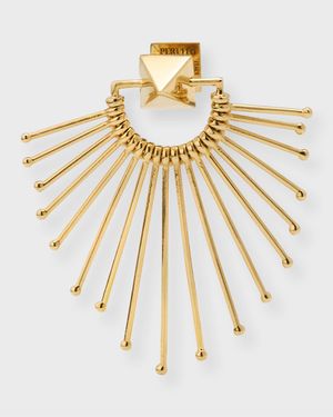 18K Yellow Gold Slide Shield Earring