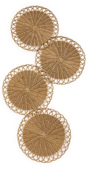 Kim Seybert Alfresco Placemats Set of 4 Natural One Size