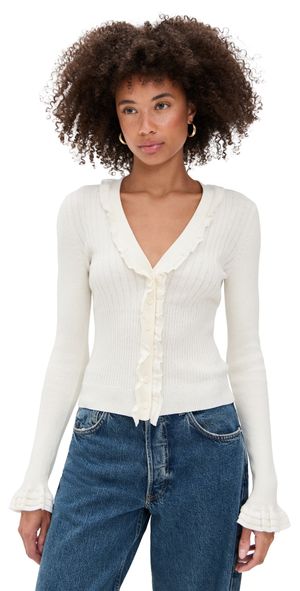 PAIGE Demetra Cardigan Antique White L