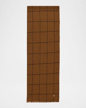 Men's Cashmere Windowpane Check Scarf