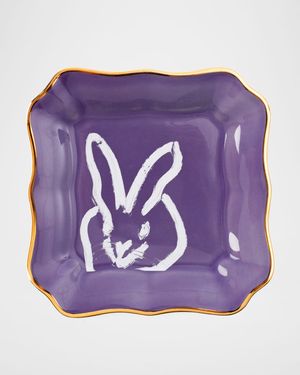 Portrait Plate with Gold Rim - Purple