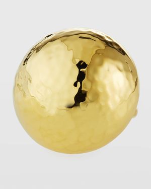 Hammered Gold Dome Statement Ring, Adjustable