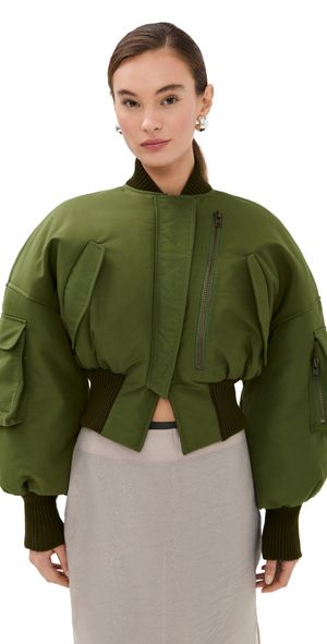 A. W.A. K.E. MODE Ma1 Bomber Jacket Khaki Green M