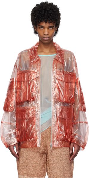 Dries Van Noten Orange Overdyed Transparent Jacket