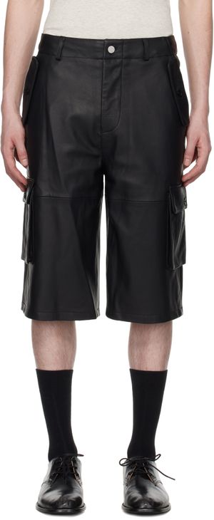 Deadwood Black Carter Leather Shorts