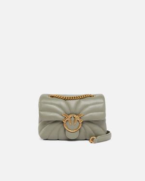Pinko - Mini sac à bandoulière love bag puff butterfly en cuir nappa - Taille Unique - Vert