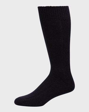 Men's Rib Cashmere Crew Socks