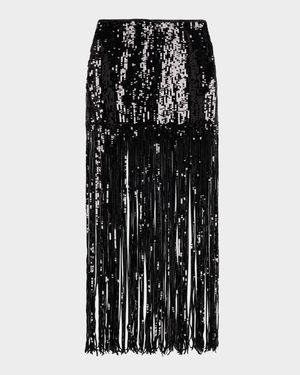 Kendra Sequined Fringe Maxi Skirt